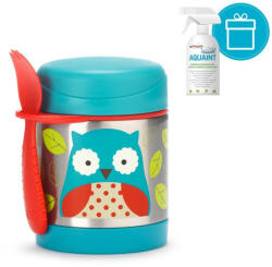 Skip Hop Zoo Hőtartó ételtermosz kanállal / villával Bagoly 325ml, 12m+ + Aquaint 500 ml - vitalcafe