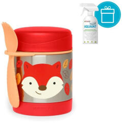 Skip Hop Zoo Hőtartó ételtermosz kanállal / villával Róka 325ml, 12m+ + Aquaint 500 ml - vitalcafe