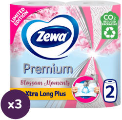 Zewa Premium Extra Long Plus 2 rétegű papírtörlő Spring, 2 tekercs (3x120 lap)