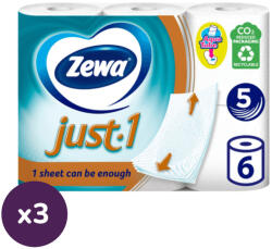 Zewa Just 1 toalettpapír 5 rétegű (3x6 tekercs)