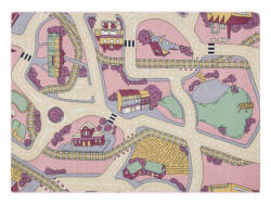 Rózsaszín-bézs gyerekszőnyeg Playtime Városka Méret: 95x133 cm (1000092697/1A)