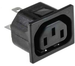 Bulgin Beépíthető hálózati műszercsatlakozó aljzat, függőleges, 3 pól. , 10 A, fekete, C13, ESKA Bulgin PX0695/15/63