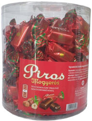 Piros Mogyorós tejcsokoládés pralinék mogyorókrémmel hengerben - 832 g - kamraellato