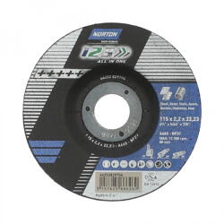 Norton 1-2-3 vágó, tisztító, csiszolókorong 115x2, 2x22, 23mm A46S, 25 db/csomag (CT129704)