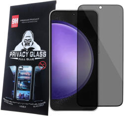 Samsung Galaxy S25 5G üvegfólia, tempered glass, előlapi, edzett, hajlított, fekete kerettel, betekintés védelemmel, Privacy