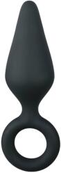 EasyToys Pointy Plug - gyűrűs anál plug - közepes (fekete) - erotikashow