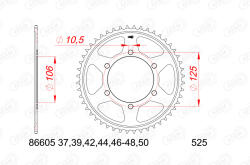 AFAM Acél Standard Hátsó Láncszem 86605 - 525 AFAM Erőátviteli alkatrész Lánc, lánckerék, láncszett Hátsó lánckerék - motomotors - 19 136 Ft