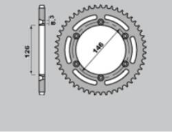 PBR Standard Acél Hátsó Láncsor 805 - 428 PBR Erőátviteli alkatrész Lánc, lánckerék, láncszett Hátsó lánckerék - motomotors - 13 432 Ft