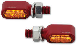 HIGHSIDER CNC LED irányjelzők Little Bronx, piros, füstüveg, E-jóváhagyott, (pár) HIGHSIDER Elektronika Lámpa, fényszóró, index Index (tuning)