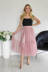 Parisse Régi rózsaszín midi tüll szoknya Méret: XL