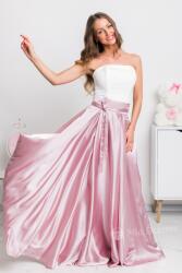 Parisse Régi rózsaszín szatén szoknya hasítékkal Méret: XS