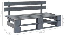vidaXL Raklap Kanapé - Szürke - 110x65x55 cm (3066489)