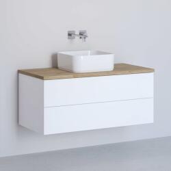 Kronenbach Cube dulap cu blat 101x48.7x44.5 cm sub chiuveta pe perete alb-stejar KBWTKOWTL1012WHGH (KBWTKOWTL1012WHGH)