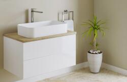 Kronenbach Cube dulap cu blat 81x48.7x44.5 cm sub chiuveta pe perete alb-stejar KBWTKOWTL812WHGH (KBWTKOWTL812WHGH)