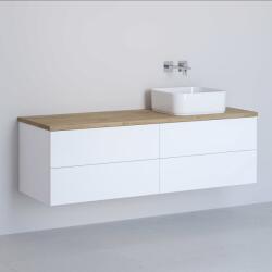 Kronenbach Cube dulap cu blat 141x48.7x44.5 cm sub chiuveta pe perete alb-stejar KBWTKOWTL1414WHGH (KBWTKOWTL1414WHGH)