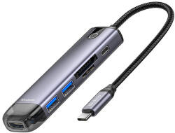 Mcdodo HU-7420 6 az 1-ben USB-C hub (USB-C, USB3.0*2, SD, TF, HDMI) (HU-7740) - mione