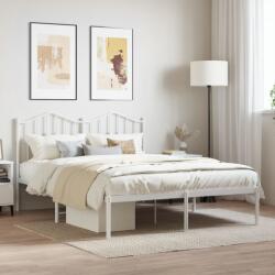 vidaXL fehér fém ágykeret fejtámlával 135 x 190 cm (373837)