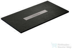 becrisa MURCIA 75x140 cm-es (A oldal x B oldal, lásd műszaki rajz) zuhanytálca palakő hatású felülettel, negro azabache MUR02P75X140 (MUR02P75X140)