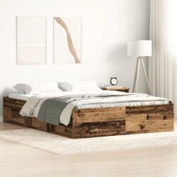 vidaXL antik fa szerelt fa ágykeret matrac nélkül 140x190 cm (3328883)