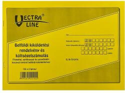 VECTRALINE Nyomtatvány belföldi kiküldetési rendelvény és költségelszámolás VECTRALINE fekvő A/4 25x2 példányos (B18-70/ÚJ) - vectraline