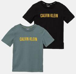 Calvin Klein gyerek pamut póló 2 db fekete, nyomott mintás, B70B700505 - fekete 140-152