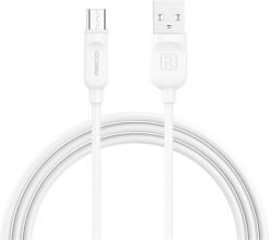 Recci RCM-P200W Micro USB kábel, fehér - 2m (6955482576205) - wpower