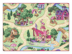 DW Covor antiderapant roz-roz verde Candy Town Dimensiuni: 95x200 cm Covor