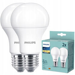 Philips E27 LED 8W 806lm 2700K melegfehér 180° - 60W LED izzó (2 db-os csomag) (8720169193918)