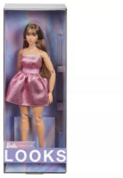 Mattel Barbie Looks: Pasztell kollekció - Barbie baba pink ruhában (HRM16) - aqua