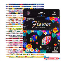 Yalong Stationery virág mintás színes ceruza készlet (12 darabos) (YL231057-24)