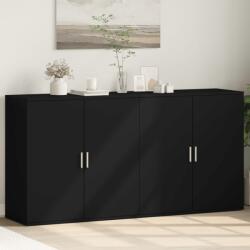 vidaXL 2 db fekete szerelt fa tálalószekrény 79 x 38 x 80 cm (3276603) - vidaxl