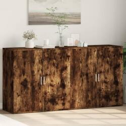 vidaXL 2 db füstös tölgy színű szerelt fa tálalószekrény 79x38x80 cm (3276606)