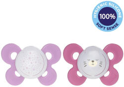 CHICCO Physio Comfort szilikon éjszakai cumi lány - csillag/maci 2 db, 16-36 m+ - vitalcafe