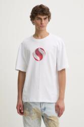 Fiorucci pamut póló fehér, férfi, mintás, M01FMTSH103CJ01WH03 - fehér S