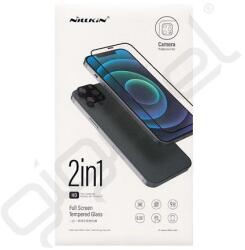 Nillkin képernyővédő üveg 2in1 (3D, 0.33mm, 9H + kameravédő fólia) FEKETE