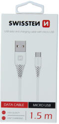 SWISSTEN adatkábel USB / microUSB 1, 5 m - fehér