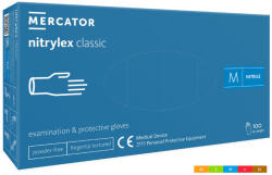 Mercator Medical Nitrylex Classic Blue púdermentes nitril vizsgálókesztyű kék 100db (RD30019002)