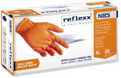 Reflexx Full Grip N85 extra vastag púdermentes nitril gumikesztyű narancs 50db (N85)