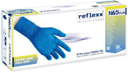 Reflexx Full Grip N65 plus extra vastag púdermentes nitril, hosszú gumikesztyű kék 50db (N65P)