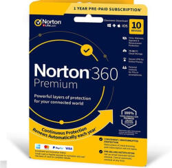 Symantec 360 Standard + 10 GB Felhő tárhely 1 Készülék 1 Év EURO Digitális termékkulcs