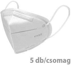  Arcmaszk egyszer használatos FFP2/KN95 fehér felnőtt méret 5 db-os (CH0652)