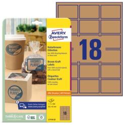 AVERY Etikett AVERY L7110-25 62x42mm termék címke környezetbarát barna kraft 450 címke/doboz 25 ív/doboz (L7110-25) - forpami