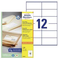 AVERY Etikett AVERY LR3424 105x48mm környezetbarát 1200 címke/doboz 100 ív/doboz (LR3424)
