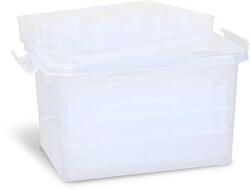 PRIMO Tárolódoboz PRIMO 25, 5x17x14, 5 cm műanyag 4 db elválasztó tálcával (819VS)