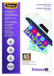 Fellowes Lamináló fólia FELLOWES A/4 80 mikron fényes öntapadó 100/csom (5302202) - forpami