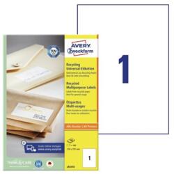 AVERY Etikett AVERY LR3478 210x297mm környezetbarát 100 címke/doboz 100 ív/doboz (LR3478)