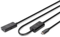 ASSMANN USB 3.0 Type C Hosszabbító Fekete 10m DA-73109 (DA-73109)