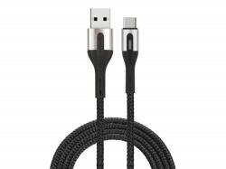 Thunder Germany Thunder MCS-C30B Textilborítású, extra-ellenálló USB-C Gyorstöltő (1m) - FEKETE (832-L434)