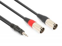 VONYX CX322-1 sztereo jelkábel (3, 5 mm Jack - 2x XLR papa) - (1, 5 m) (177750)
