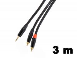 Thunder Germany Thunder YC832-3 Sztereó jelkábel (3, 5 mm Jack papa - 2x RCA papa) - (3m) (510832)